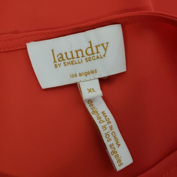 Laundry Shelli Segal Womens Blouse Sz XL Sleeveless Keyhole Back Tank Poinsettia - Picture 8 of 9